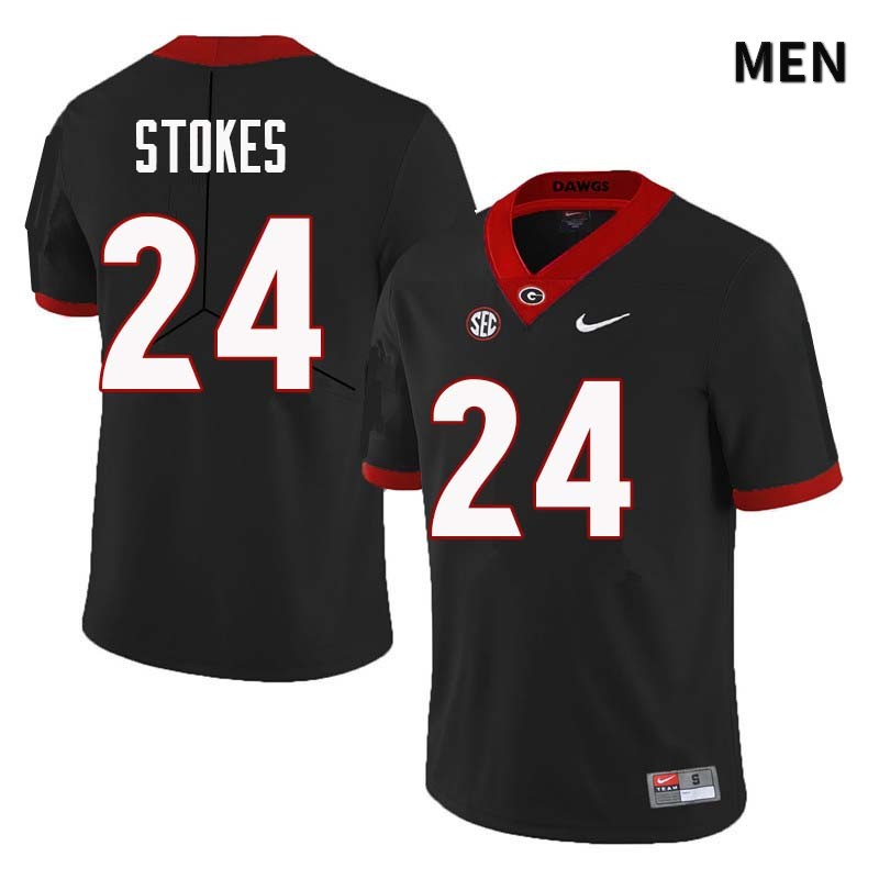 Georgia Bulldogs Men's Eric Stokes #24 Black Stitched College UGA Football Jersey 23BK013CD